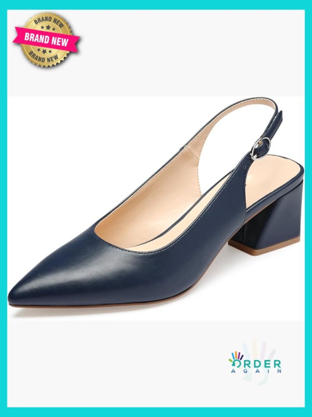 Slingback Closed Toe Chunky Low Heel Pumps 2.36 Inches Office Wedding Party